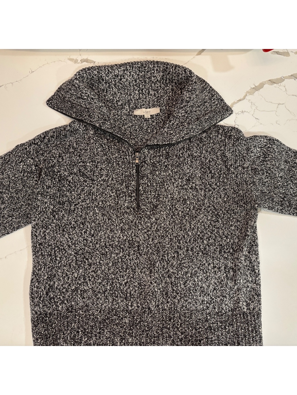 LOFT marled half-zip sweater